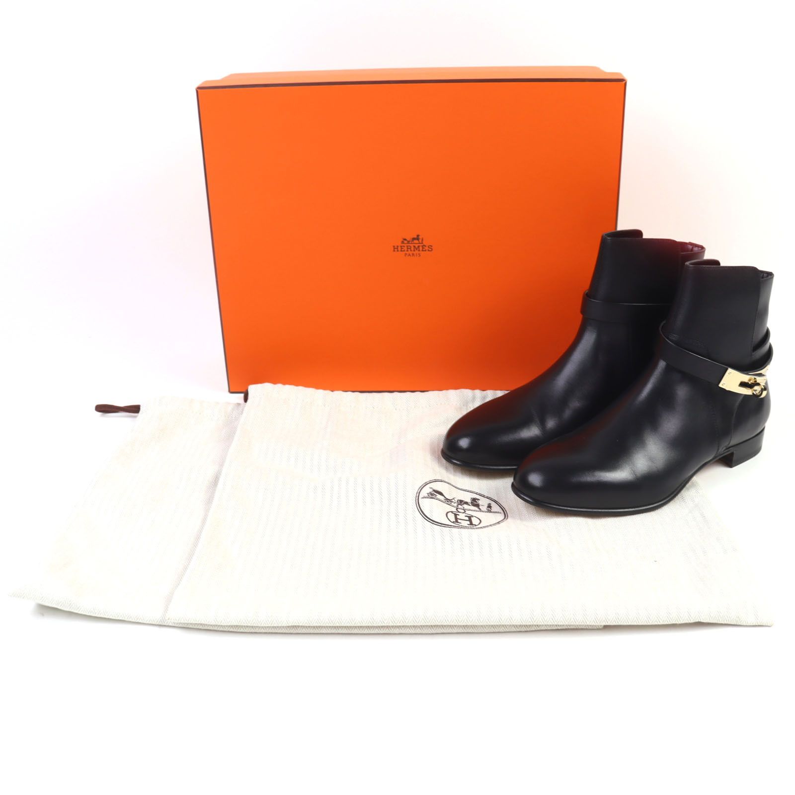 Hermes Hermes Hermes Neo Kelly Buckle Leather Short Boots Leather Shoes DUTY FREE for USA Size ONE SIZE - 2 Thumbnail