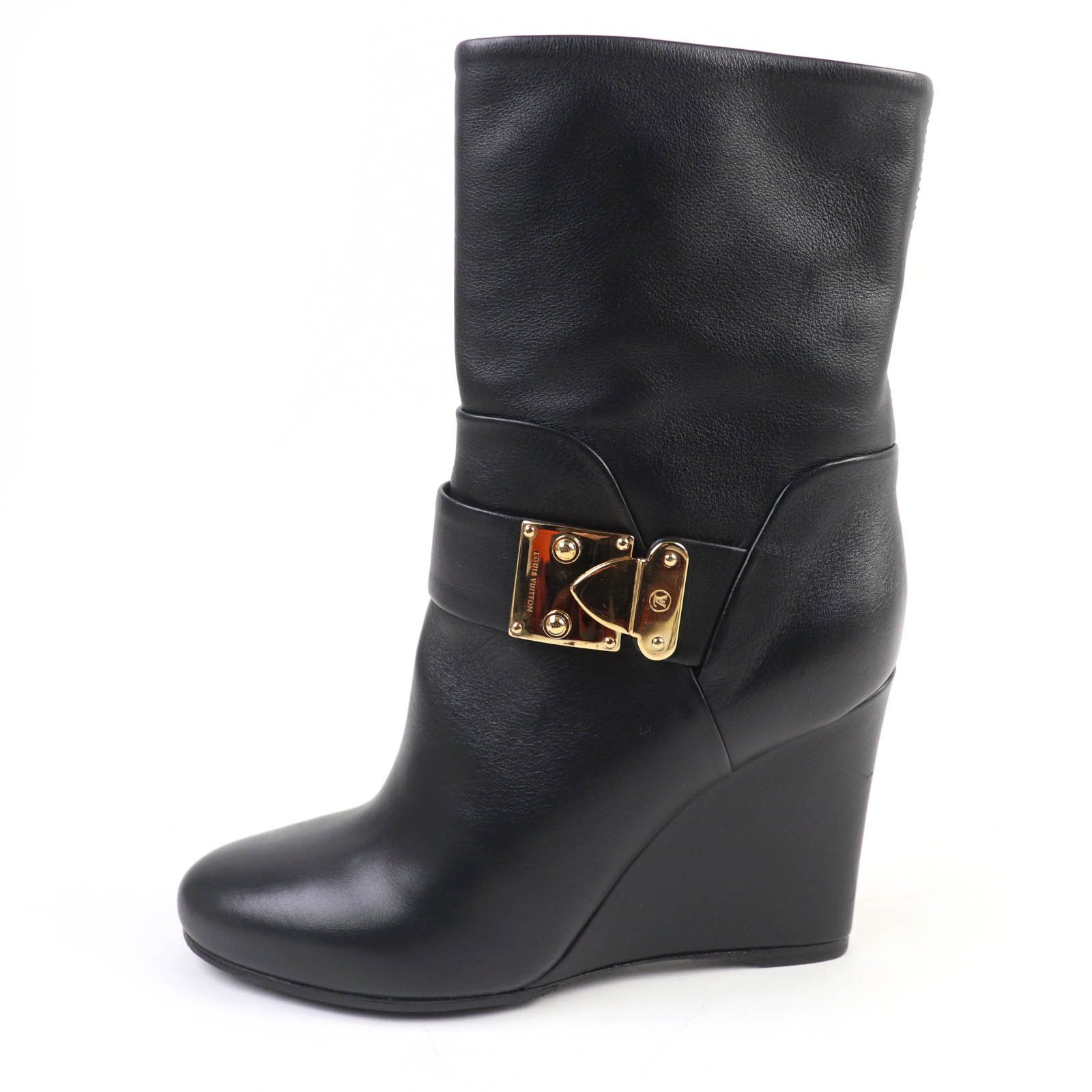 Louis Vuitton Louis Vuitton Louis Vuitton Leather Short Boots Leather Shoes DUTY FREE for USA Size ONE SIZE - 4 Thumbnail