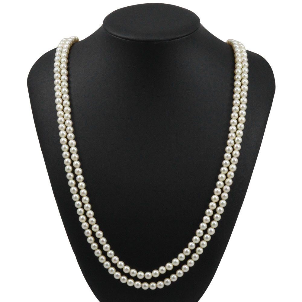 Other Other Pearl Silver Long Necklace Metal Necklace DUTY FREE for USA Size ONE SIZE - 2 Thumbnail