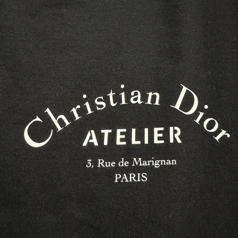Dior Dior Black Cotton Embroidered Short Sleeve T-Shirt 0089 Size US M / EU 48-50 / 2 - 2 Thumbnail