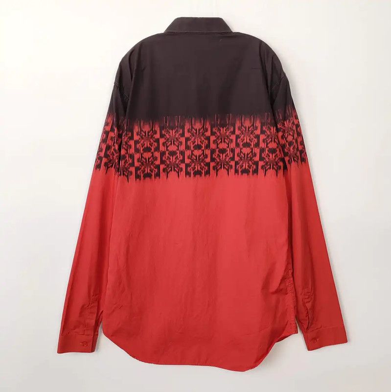 Dior Dior Red Cotton Men's Long Sleeve Shirt 0089 Size US M / EU 48-50 / 2 - 2 Thumbnail
