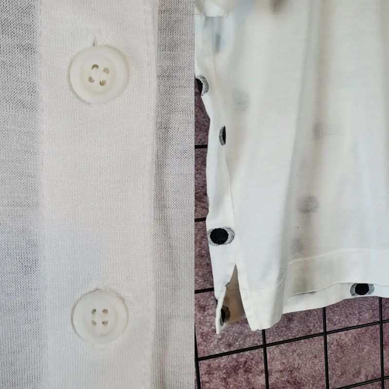 Dior Dior Men's White Summer Cotton Polka Dot Top 0089 Size US M / EU 48-50 / 2 - 8 Thumbnail