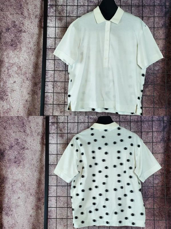 Dior Dior Men's White Summer Cotton Polka Dot Top 0089 Size US M / EU 48-50 / 2 - 3 Thumbnail