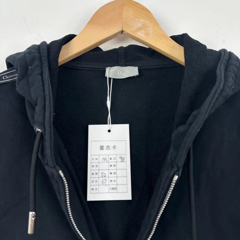 Dior Dior Black Embroidered Men's Zip-Up Hoodie 0089 Size US M / EU 48-50 / 2 - 3 Thumbnail