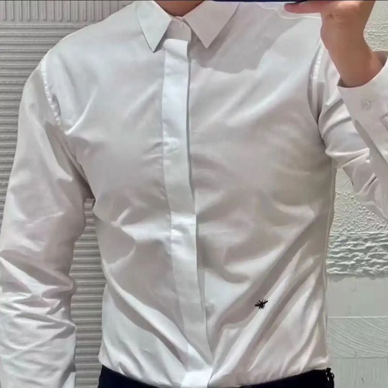 Dior Dior White Cotton Long Sleeve Shirt for Men 0089 Size US S / EU 44-46 / 1 - 9 Thumbnail