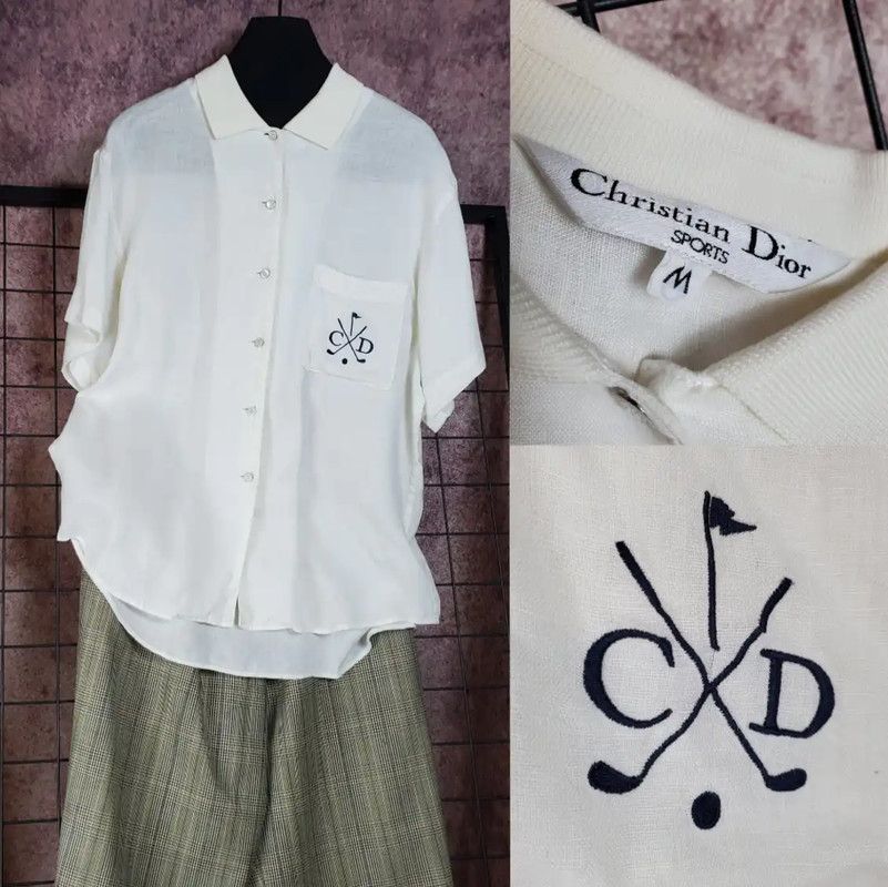 Dior Dior Embroidered Logo Short Sleeve Polo Shirt 0089 Size US M / EU 48-50 / 2 - 2 Thumbnail