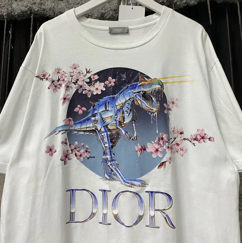 Dior Dior Summer White Cotton Short Sleeve T-shirt 0089 Size US L / EU 52-54 / 3 - 3 Thumbnail