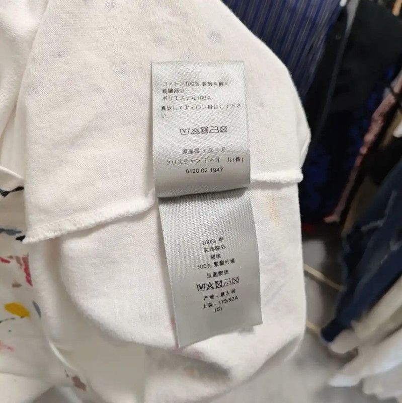Dior Dior White Cotton Men's T-Shirt with Paint Splatter 0089 Size US S / EU 44-46 / 1 - 6 Thumbnail