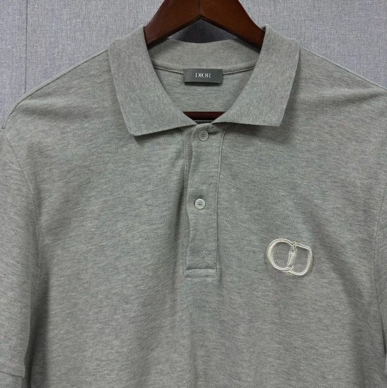Dior Dior Gray Cotton Men's Polo Shirt 0089 Size US XL / EU 56 / 4 - 3 Thumbnail