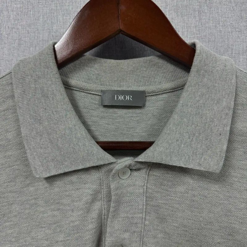 Dior Dior Gray Cotton Men's Polo Shirt 0089 Size US XL / EU 56 / 4 - 4 Thumbnail