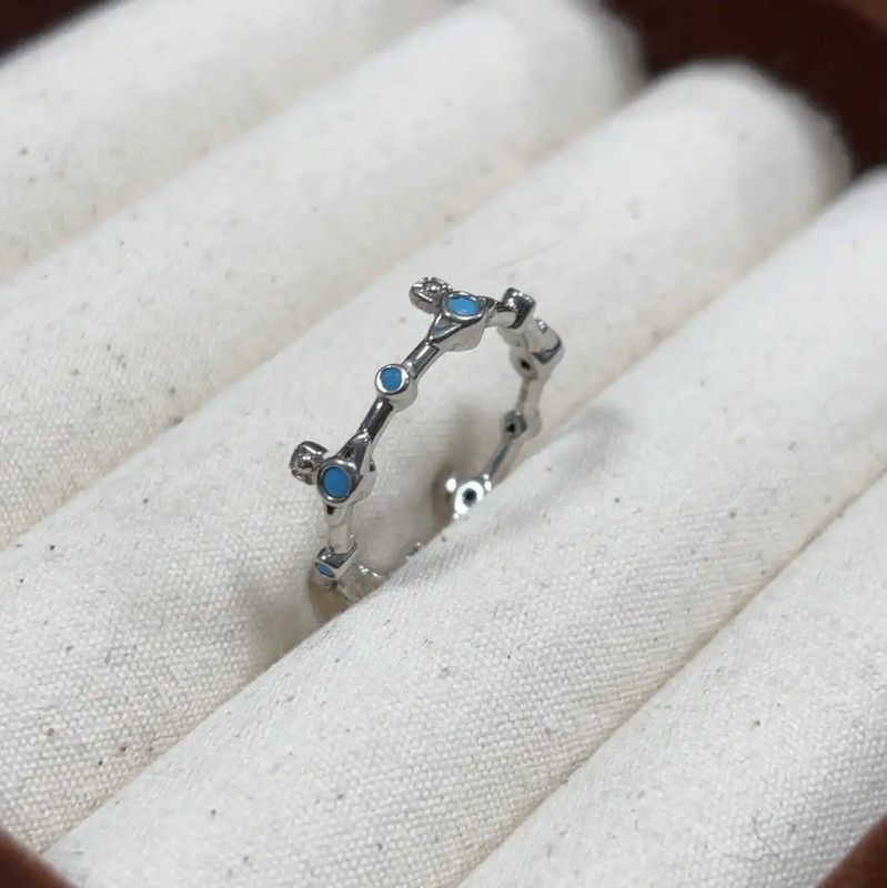 Vivienne Westwood Vivienne Westwood Silver Ring with Blue Accents 0089 Size ONE SIZE - 3 Thumbnail