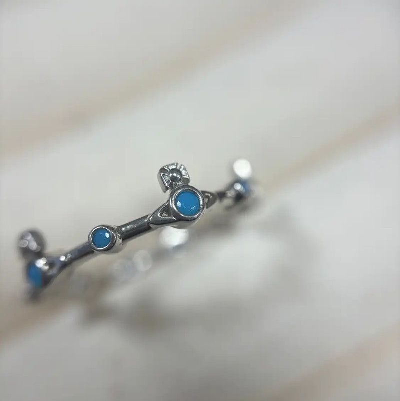 Vivienne Westwood Vivienne Westwood Silver Ring with Blue Accents 0089 Size ONE SIZE - 4 Thumbnail
