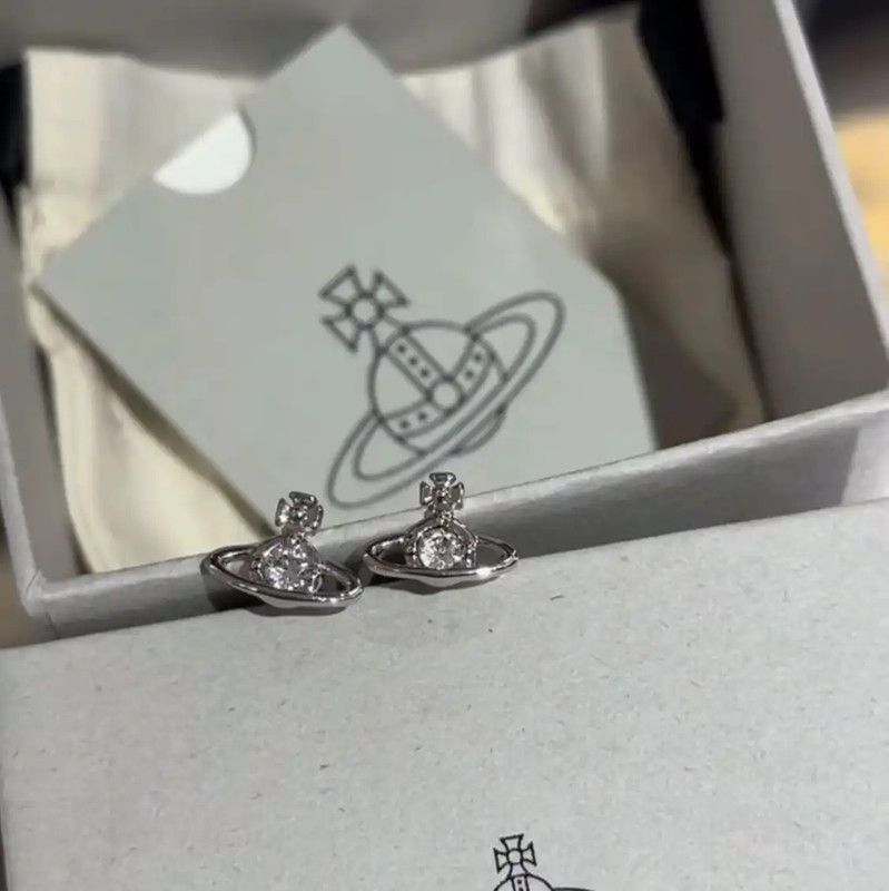 Vivienne Westwood Vivienne Westwood Silver Crystal Stud Earrings 0089 Size ONE SIZE - 5 Thumbnail