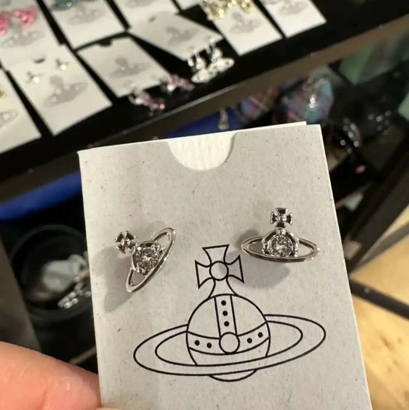 Vivienne Westwood Vivienne Westwood Silver Crystal Stud Earrings 0089 Size ONE SIZE - 4 Thumbnail