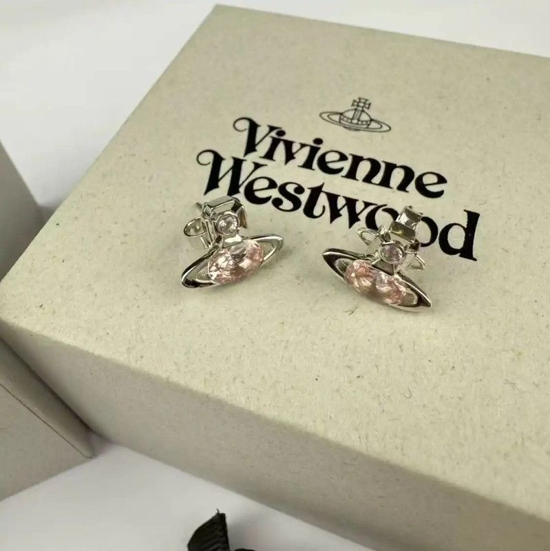 Vivienne Westwood Vivienne Westwood Pink Alloy Crystal Earrings 0089 Size ONE SIZE - 2 Thumbnail