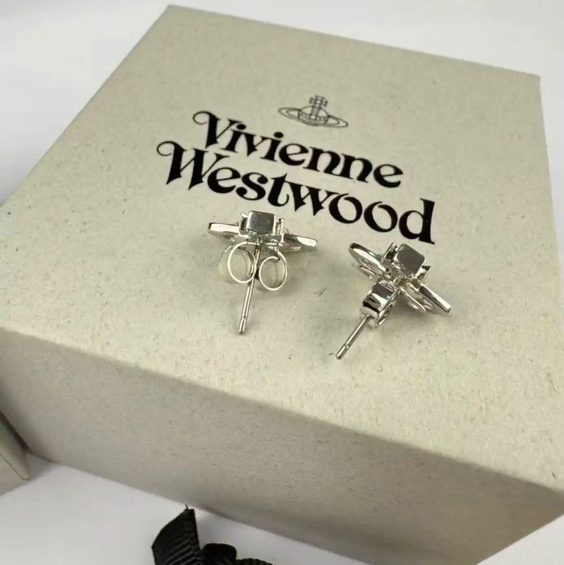 Vivienne Westwood Vivienne Westwood Pink Alloy Crystal Earrings 0089 Size ONE SIZE - 3 Thumbnail