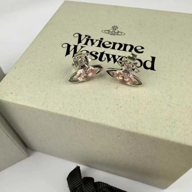 Vivienne Westwood Vivienne Westwood Pink Alloy Crystal Earrings 0089 Size ONE SIZE - 4 Thumbnail