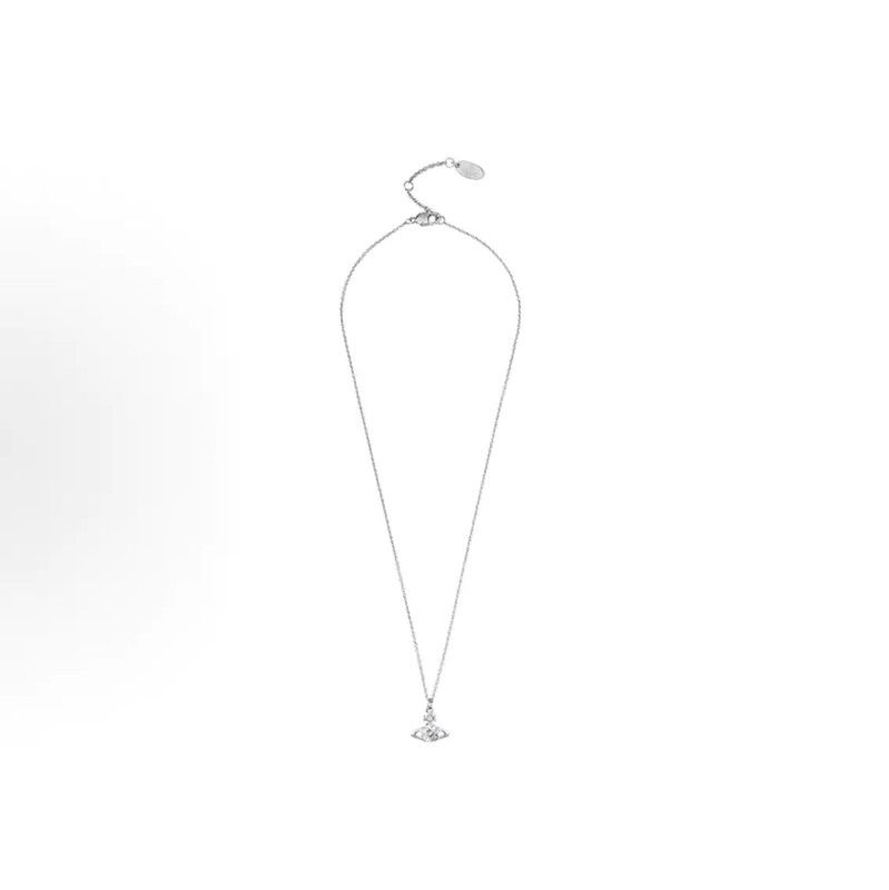 Vivienne Westwood Vivienne Westwood Silver Necklace with Crystal Pendant 0089 Size ONE SIZE - 3 Thumbnail