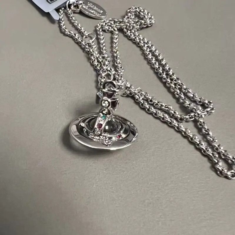 Vivienne Westwood Vivienne Westwood Silver Crystal Statement Necklace 0089 Size ONE SIZE - 6 Thumbnail
