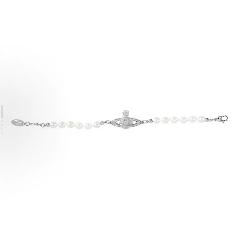 Vivienne Westwood Vivienne Westwood Silver Pearl Alloy Bracelet 0089 Size ONE SIZE - 4 Thumbnail