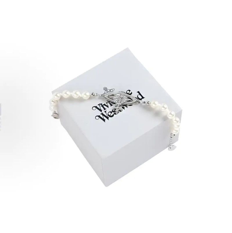 Vivienne Westwood Vivienne Westwood Silver Pearl Alloy Bracelet 0089 Size ONE SIZE - 5 Thumbnail