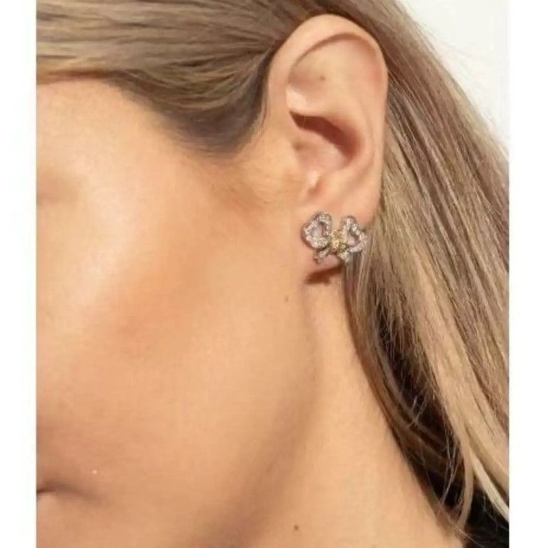 Vivienne Westwood Vivienne Westwood Silver Crystal Heart Earrings 0089 Size ONE SIZE - 5 Thumbnail