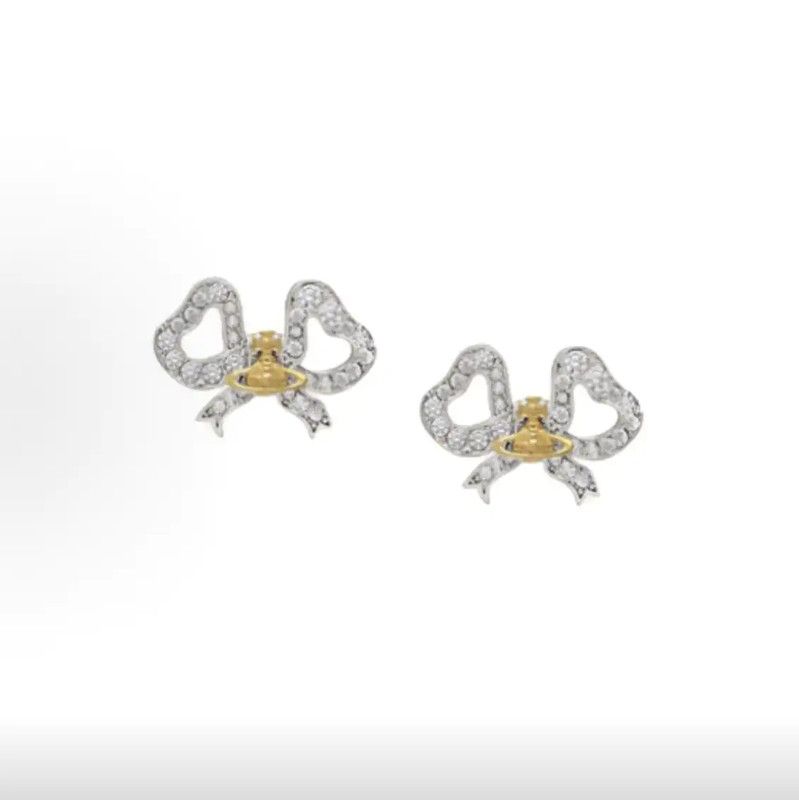 Vivienne Westwood Vivienne Westwood Silver Crystal Heart Earrings 0089 Size ONE SIZE - 2 Thumbnail