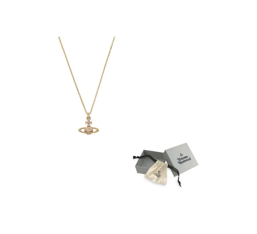 Vivienne Westwood Vivienne Westwood Gold Alloy Crystal Necklace 0089 Size ONE SIZE - 5 Thumbnail