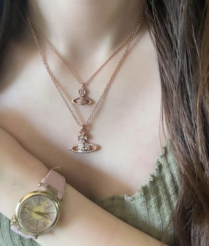 Vivienne Westwood Vivienne Westwood Gold Alloy Crystal Necklace 0089 Size ONE SIZE - 3 Thumbnail