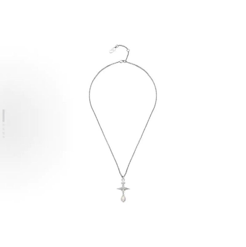 Vivienne Westwood Vivienne Westwood Silver Alloy Necklace with Pearl 0089 Size ONE SIZE - 3 Thumbnail