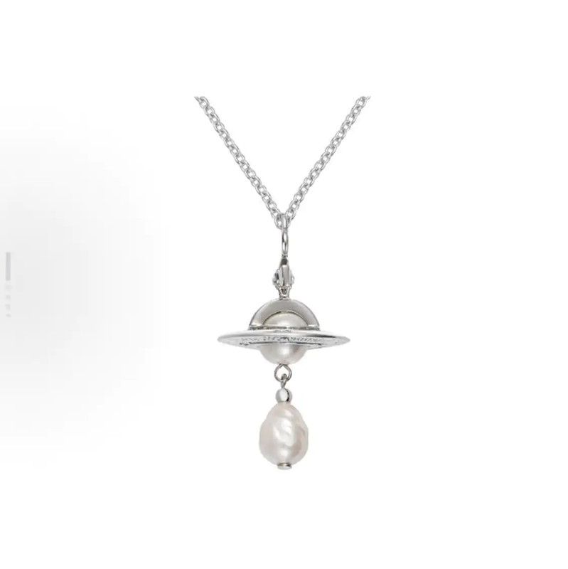 Vivienne Westwood Vivienne Westwood Silver Alloy Necklace with Pearl 0089 Size ONE SIZE - 2 Thumbnail