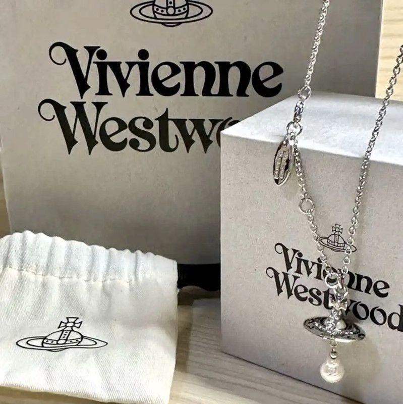 Vivienne Westwood Vivienne Westwood Silver Alloy Necklace with Pearl 0089 Size ONE SIZE - 5 Thumbnail