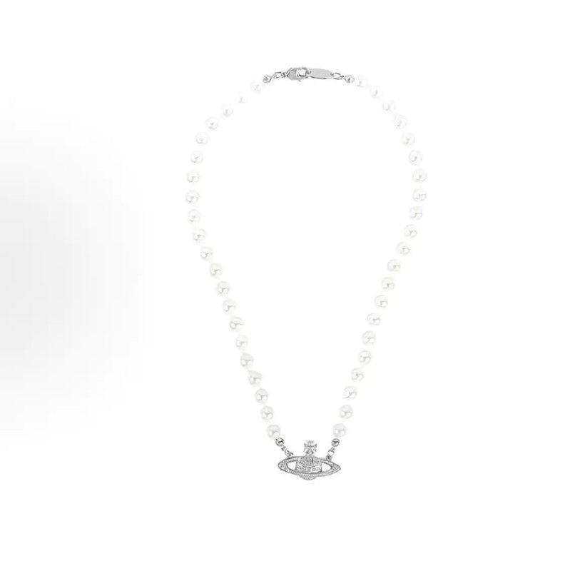 Vivienne Westwood Vivienne Westwood White Pearl Logo Necklace 0089 Size ONE SIZE - 2 Thumbnail