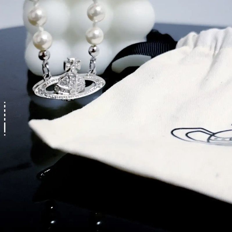 Vivienne Westwood Vivienne Westwood White Pearl Logo Necklace 0089 Size ONE SIZE - 5 Thumbnail