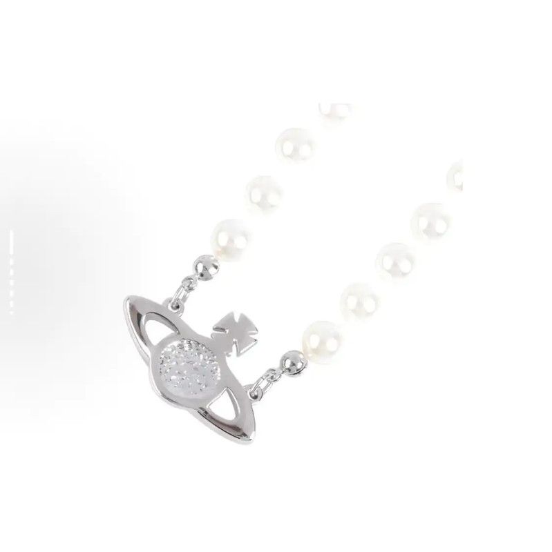Vivienne Westwood Vivienne Westwood White Pearl Logo Necklace 0089 Size ONE SIZE - 3 Thumbnail