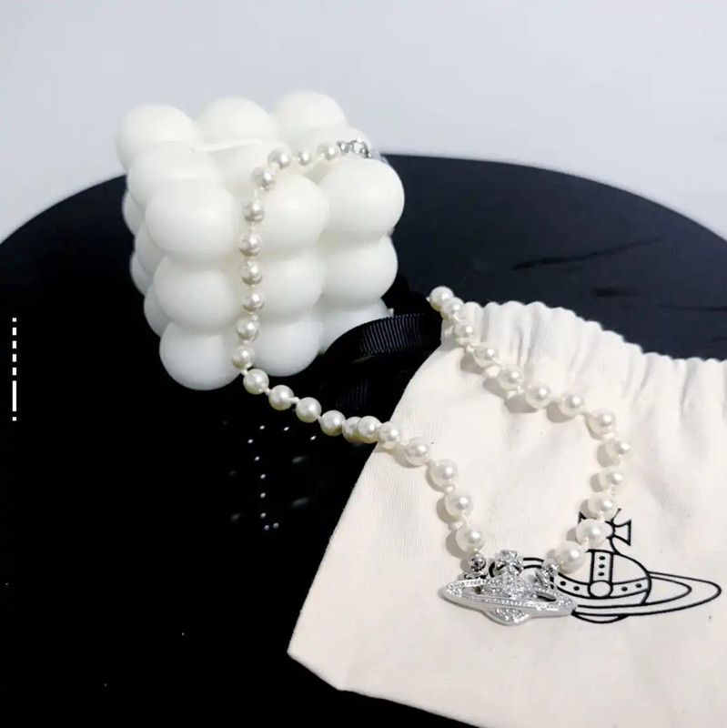Vivienne Westwood Vivienne Westwood White Pearl Logo Necklace 0089 Size ONE SIZE - 8 Thumbnail