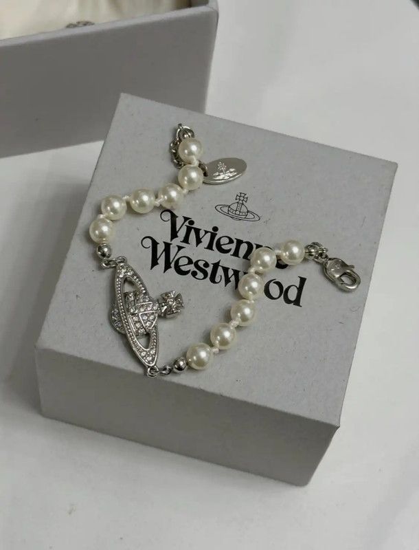 Vivienne Westwood Vivienne Westwood Silver Alloy Bracelet with Pearls 0089 Size ONE SIZE - 5 Thumbnail