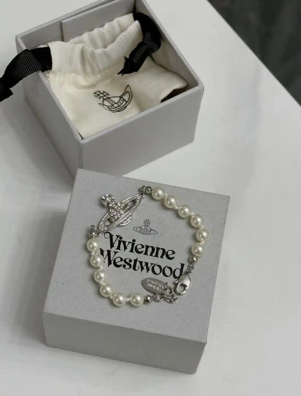 Vivienne Westwood Vivienne Westwood Silver Alloy Bracelet with Pearls 0089 Size ONE SIZE - 4 Thumbnail