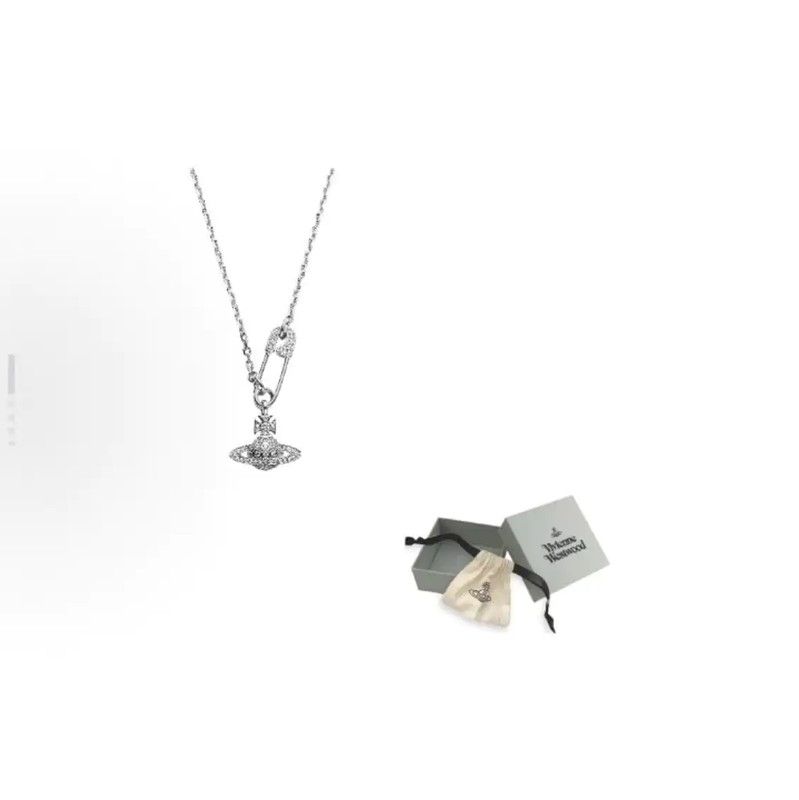 Vivienne Westwood Vivienne Westwood Silver Alloy Necklace with Safety Pin 0089 Size ONE SIZE - 10 Thumbnail