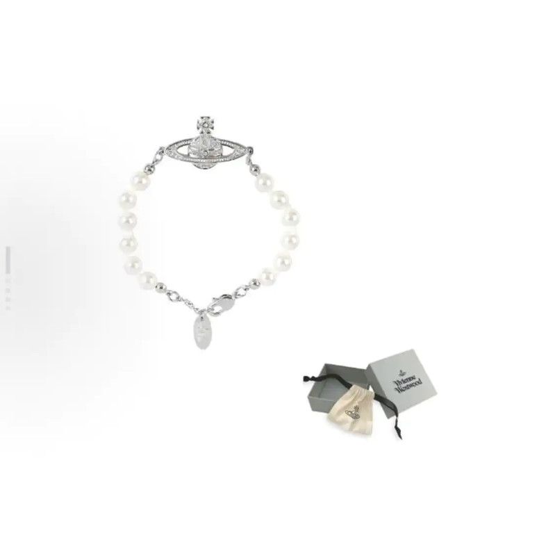 Vivienne Westwood Vivienne Westwood Silver Pearl Bracelet 0089 Size ONE SIZE - 10 Thumbnail