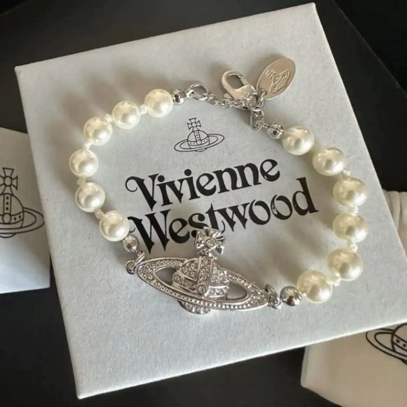 Vivienne Westwood Vivienne Westwood Silver Pearl Bracelet 0089 Size ONE SIZE - 6 Thumbnail