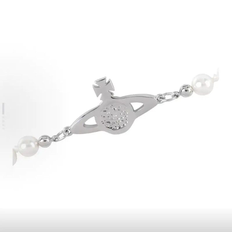 Vivienne Westwood Vivienne Westwood Silver Pearl Bracelet 0089 Size ONE SIZE - 3 Thumbnail