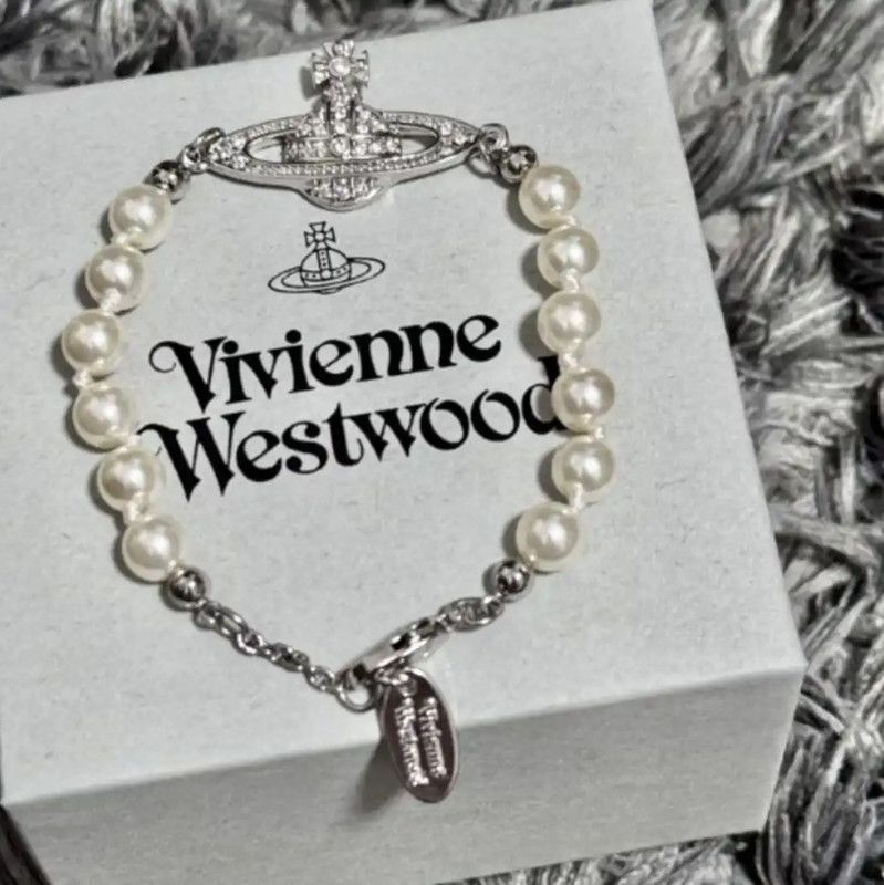 Vivienne Westwood Vivienne Westwood Silver Pearl Bracelet 0089 Size ONE SIZE - 5 Thumbnail