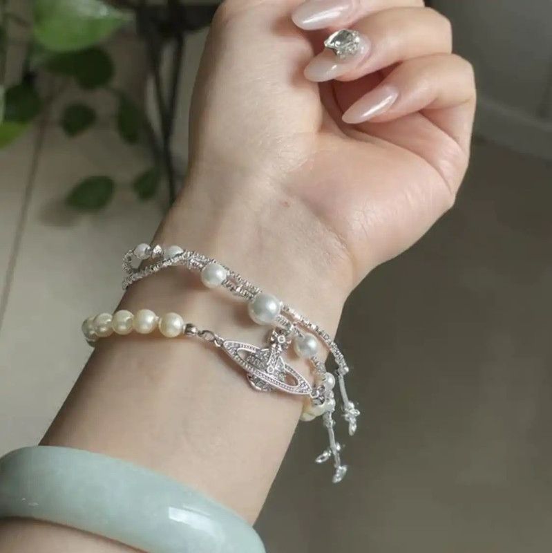 Vivienne Westwood Vivienne Westwood Silver Pearl Bracelet 0089 Size ONE SIZE - 9 Thumbnail