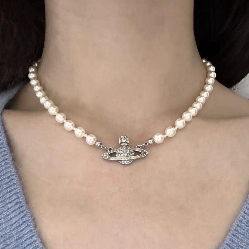 Vivienne Westwood Vivienne Westwood White Crystal Necklace 39cm 0089 Size ONE SIZE - 6 Thumbnail