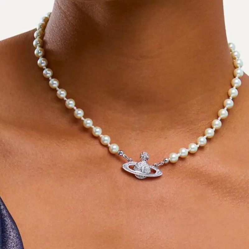 Vivienne Westwood Vivienne Westwood White Crystal Necklace 39cm 0089 Size ONE SIZE - 5 Thumbnail