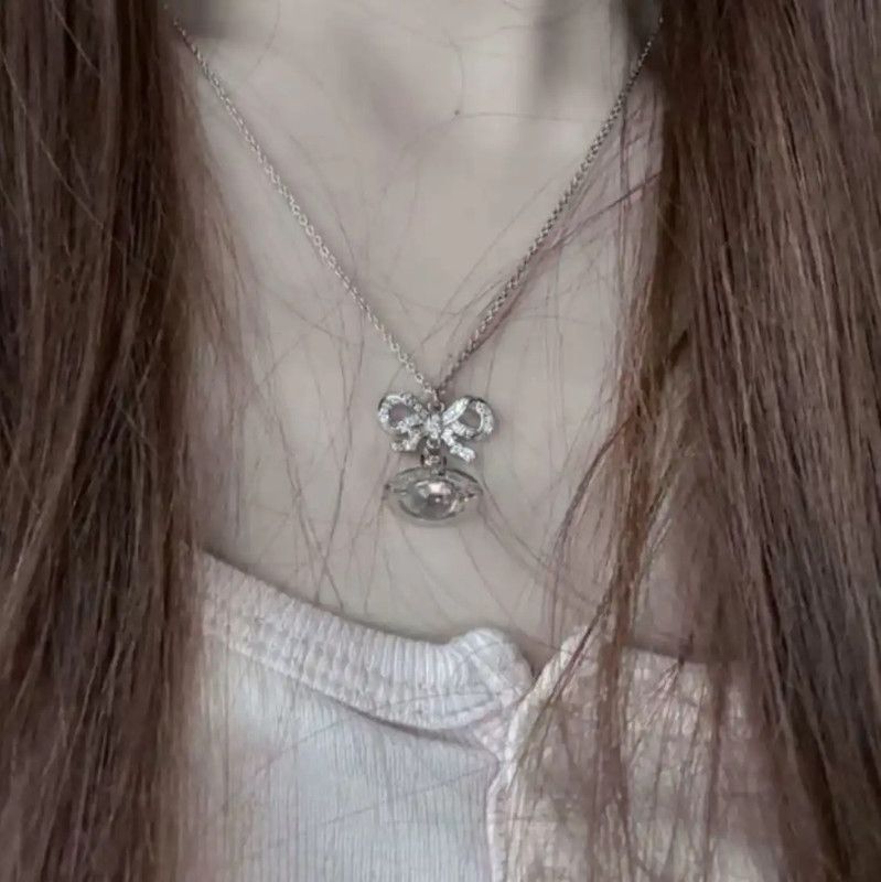 Vivienne Westwood Vivienne Westwood Silver Bow Necklace 0089 Size ONE SIZE - 6 Thumbnail
