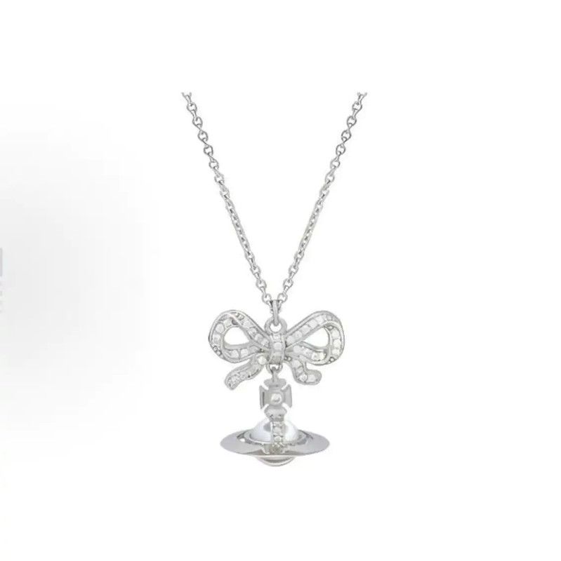 Vivienne Westwood Vivienne Westwood Silver Bow Necklace 0089 Size ONE SIZE - 2 Thumbnail