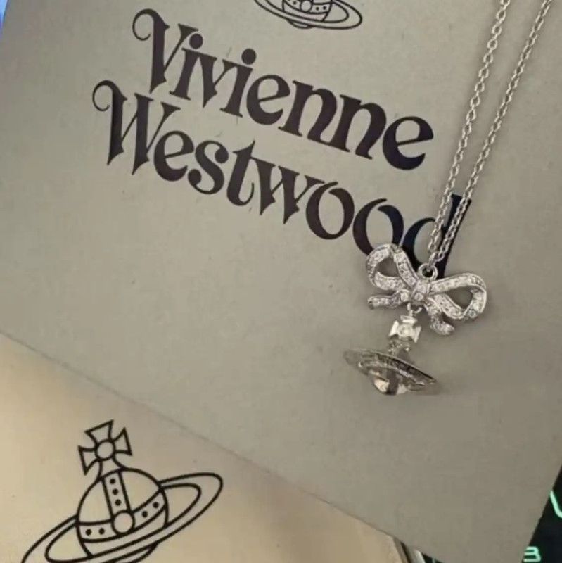 Vivienne Westwood Vivienne Westwood Silver Bow Necklace 0089 Size ONE SIZE - 5 Thumbnail