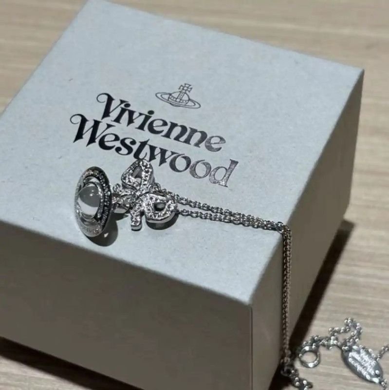 Vivienne Westwood Vivienne Westwood Silver Bow Necklace 0089 Size ONE SIZE - 4 Thumbnail